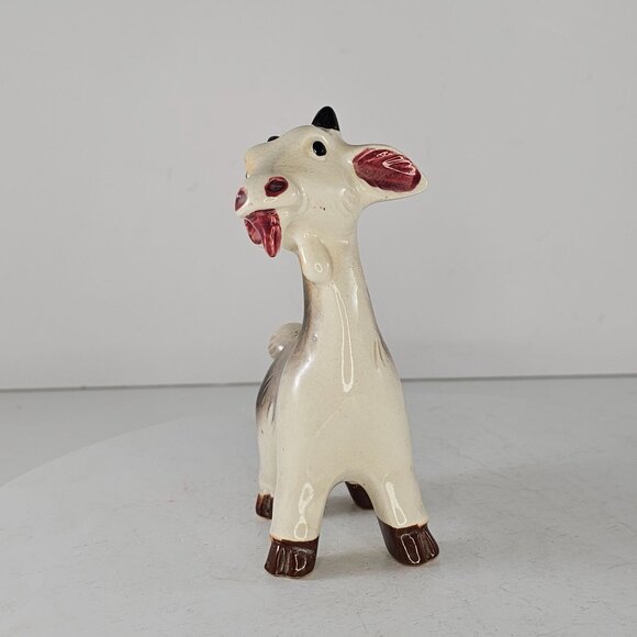 Vintage Ceramic Goat Figurine Made In Japan Funny Kitsch Quirky Long Neck - Picture 3 of 8